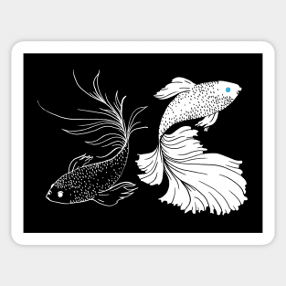 Black And White Betta Fish / Strongest Sorcerer Anime Inspired / Siamese Fighting Fish Anime / SatoSugu Sticker